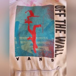Vintage Vans Off The Wall pink tie dye and white hoodie. Size Large